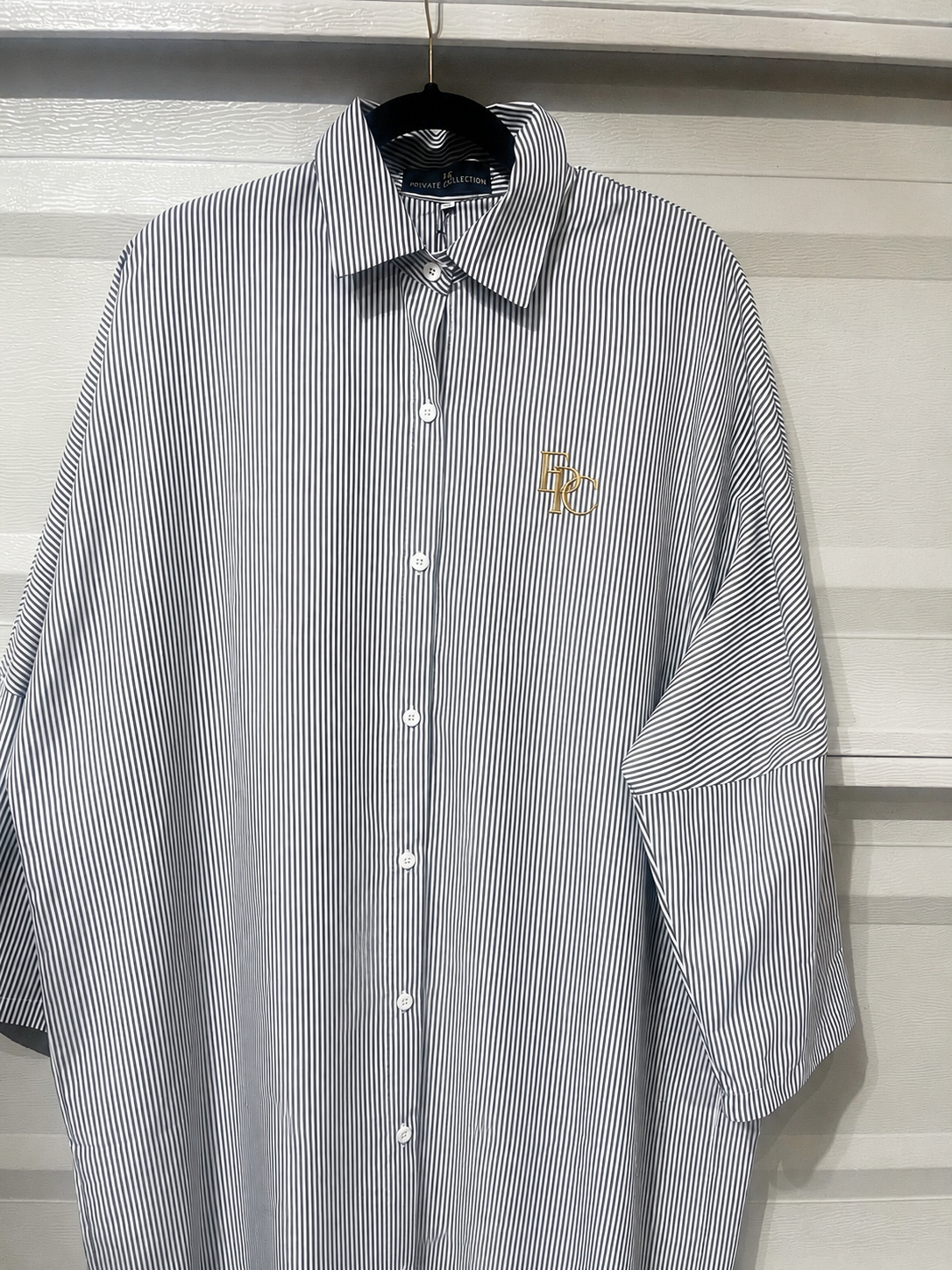 EPC Signature Pinstripe Shirt Dress – Obsidian Black & Optic White