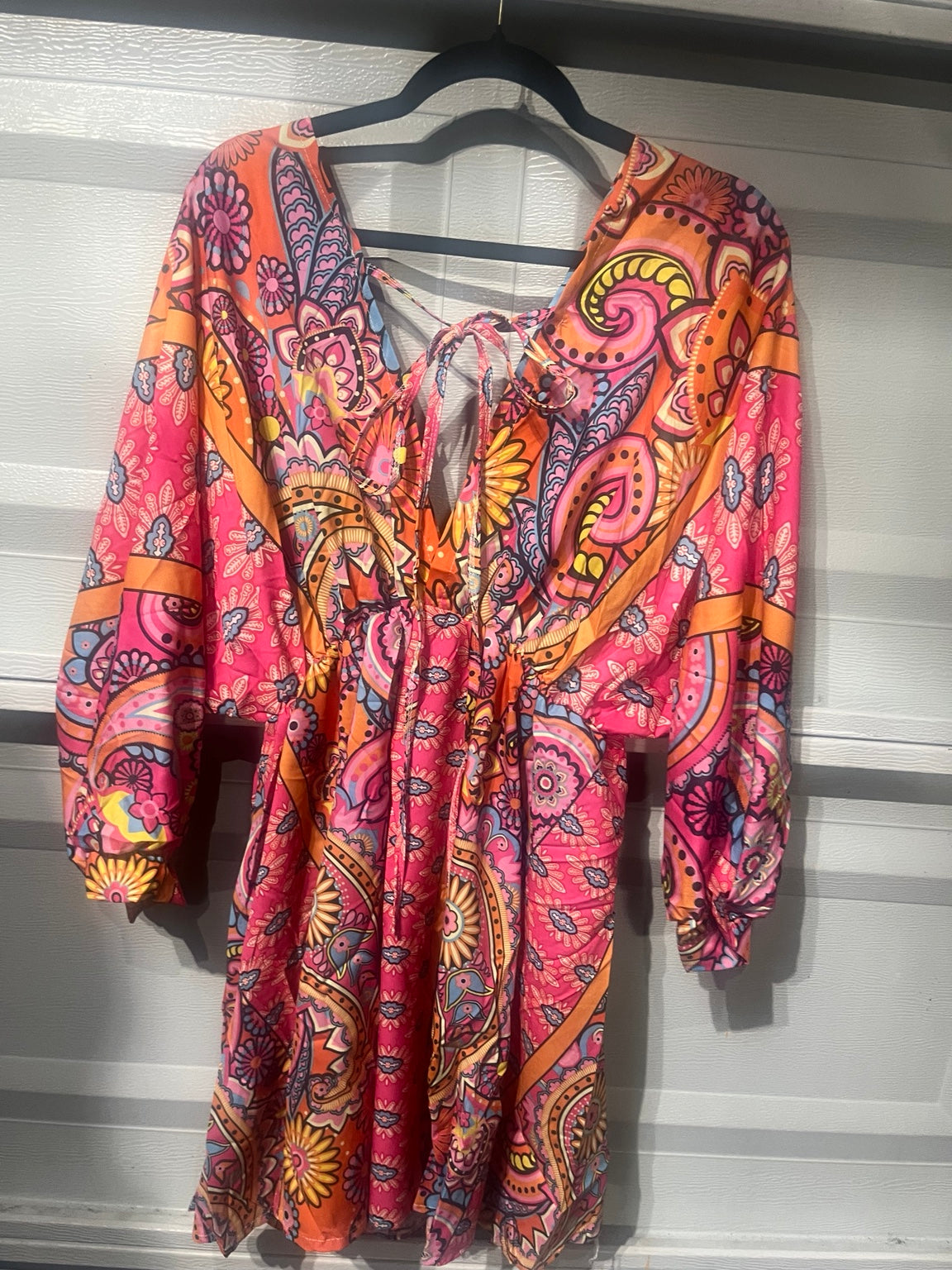 House Curated Sunset Paisley Wrap Dress
