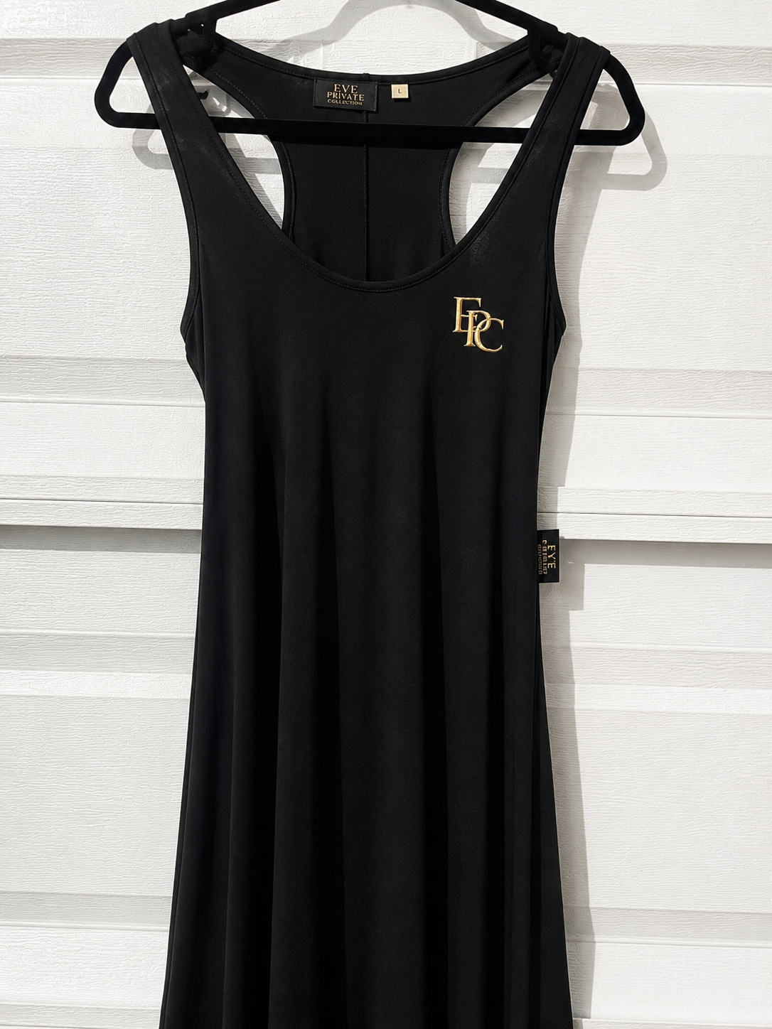 EPC House Crest Maxi Dress – Black & Antique Goldo