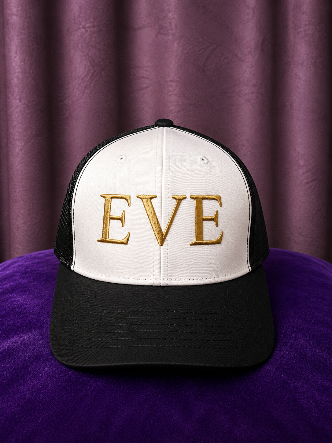 EVE Gold Mesh Cap | Luxury Signature Edition