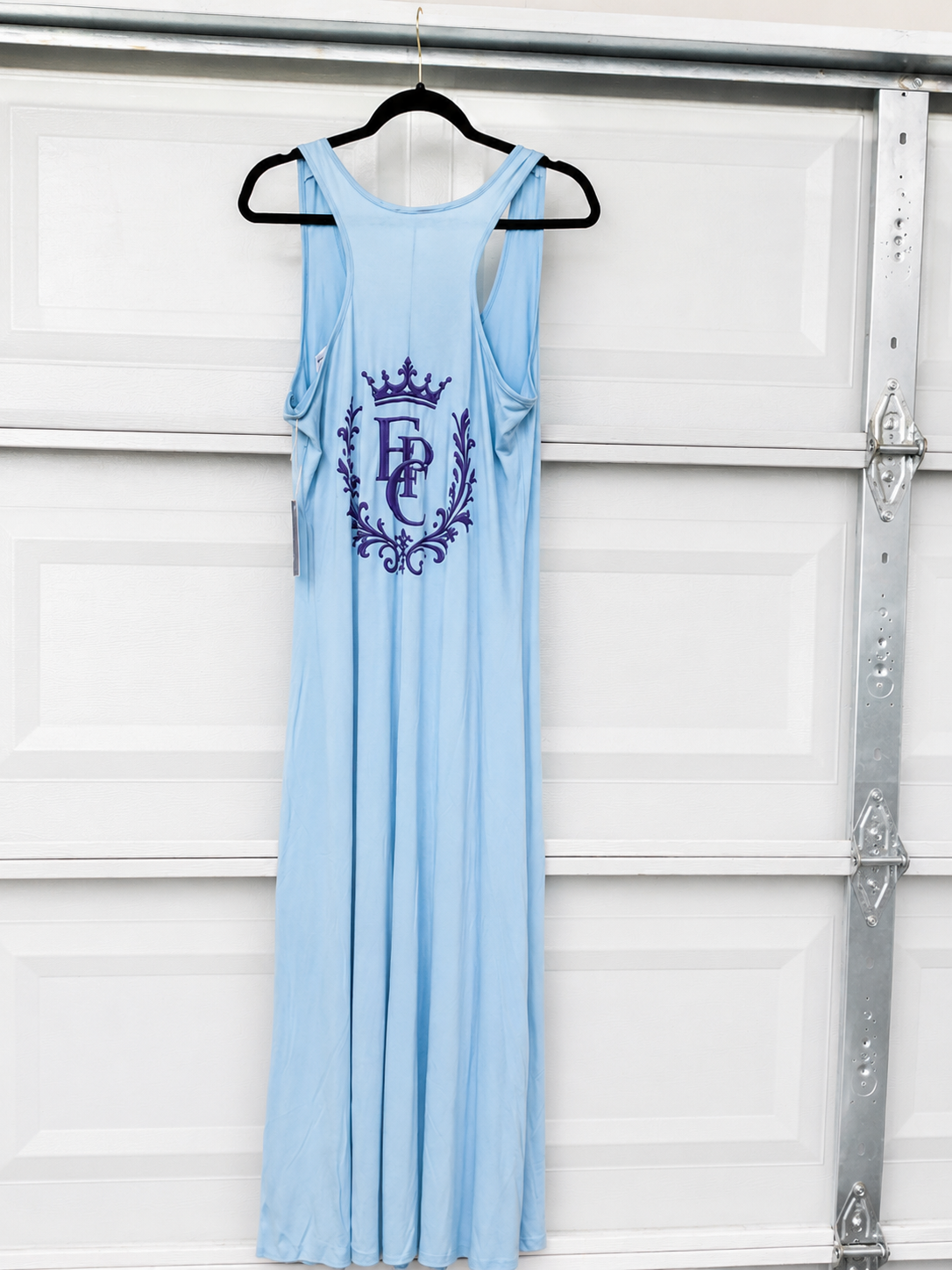 EPC House Crest Maxi Dress – Light Blue & Deep Amethyst