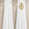 EPC House Crest Maxi Dress – White & Antique Gold