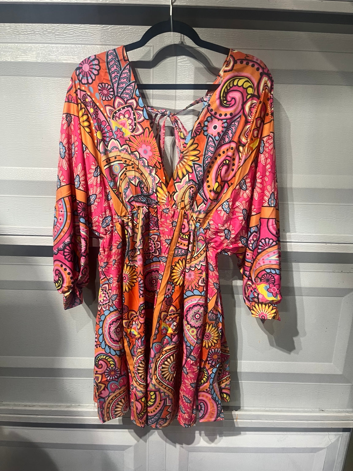House Curated Sunset Paisley Wrap Dress