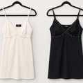 Curated Swiss-Dot Babydoll Mini Dress