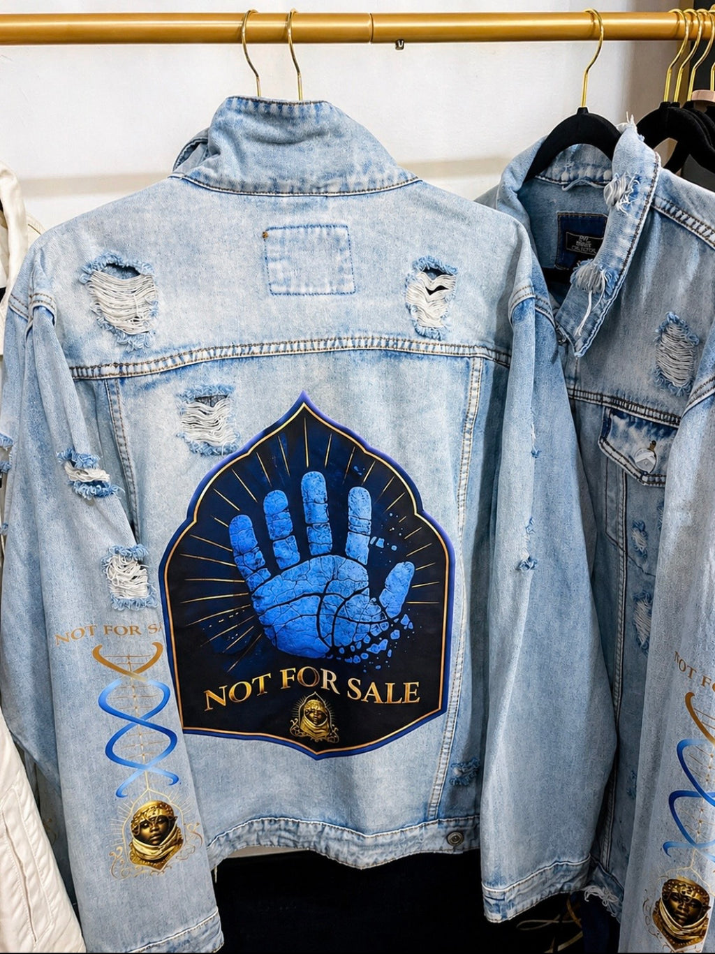 EVE PRIVATE COLLECTION - Men's "NOT FOR SALE" Distressed Denim Jacket