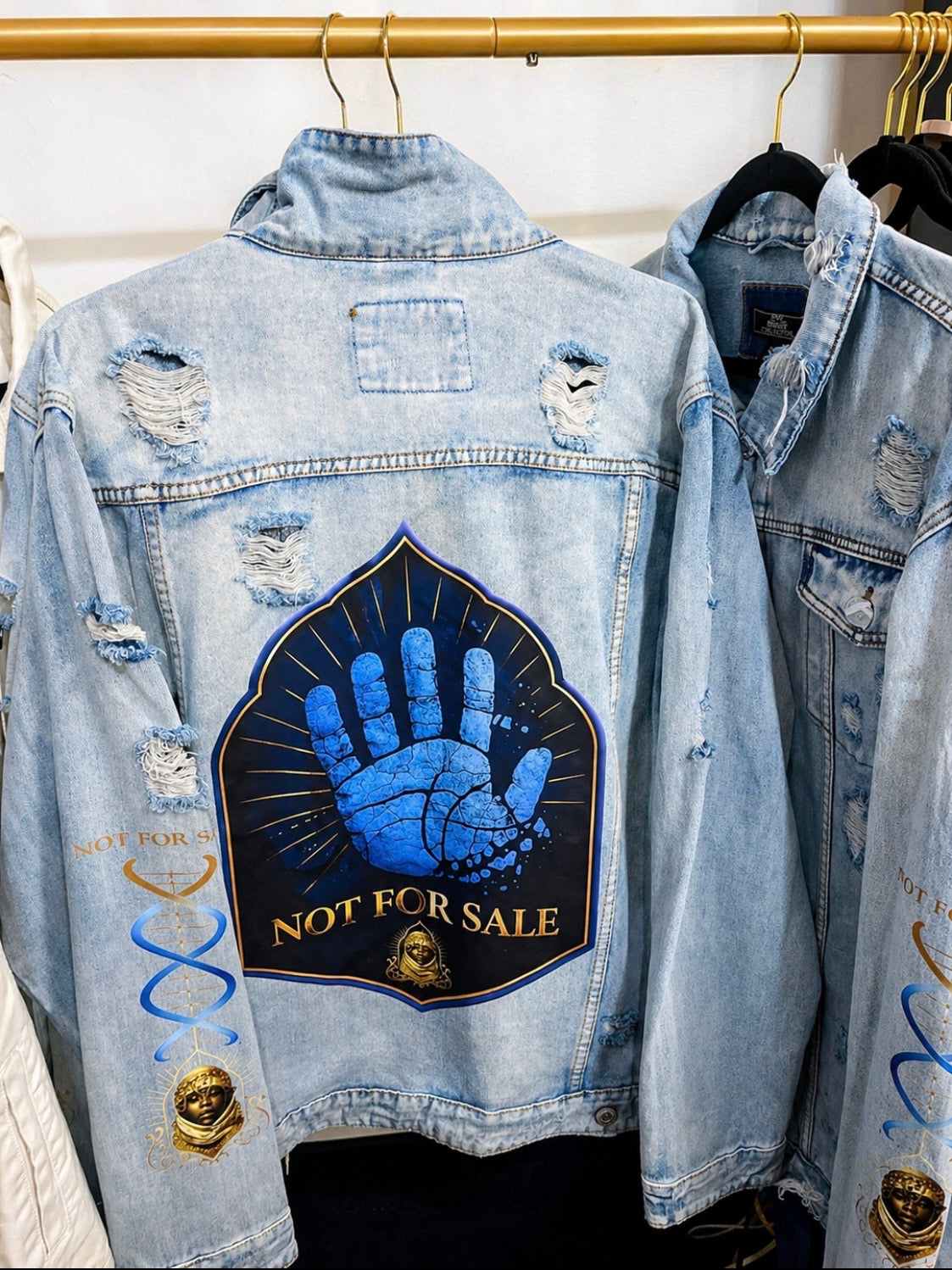 EVE PRIVATE COLLECTION - Men's "NOT FOR SALE" Distressed Denim Jacket
