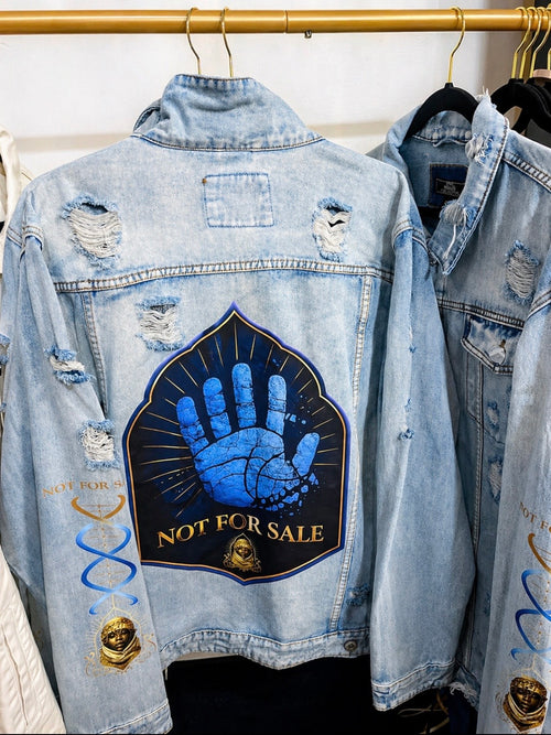 EVE PRIVATE COLLECTION - Men's "NOT FOR SALE" Distressed Denim Jacket