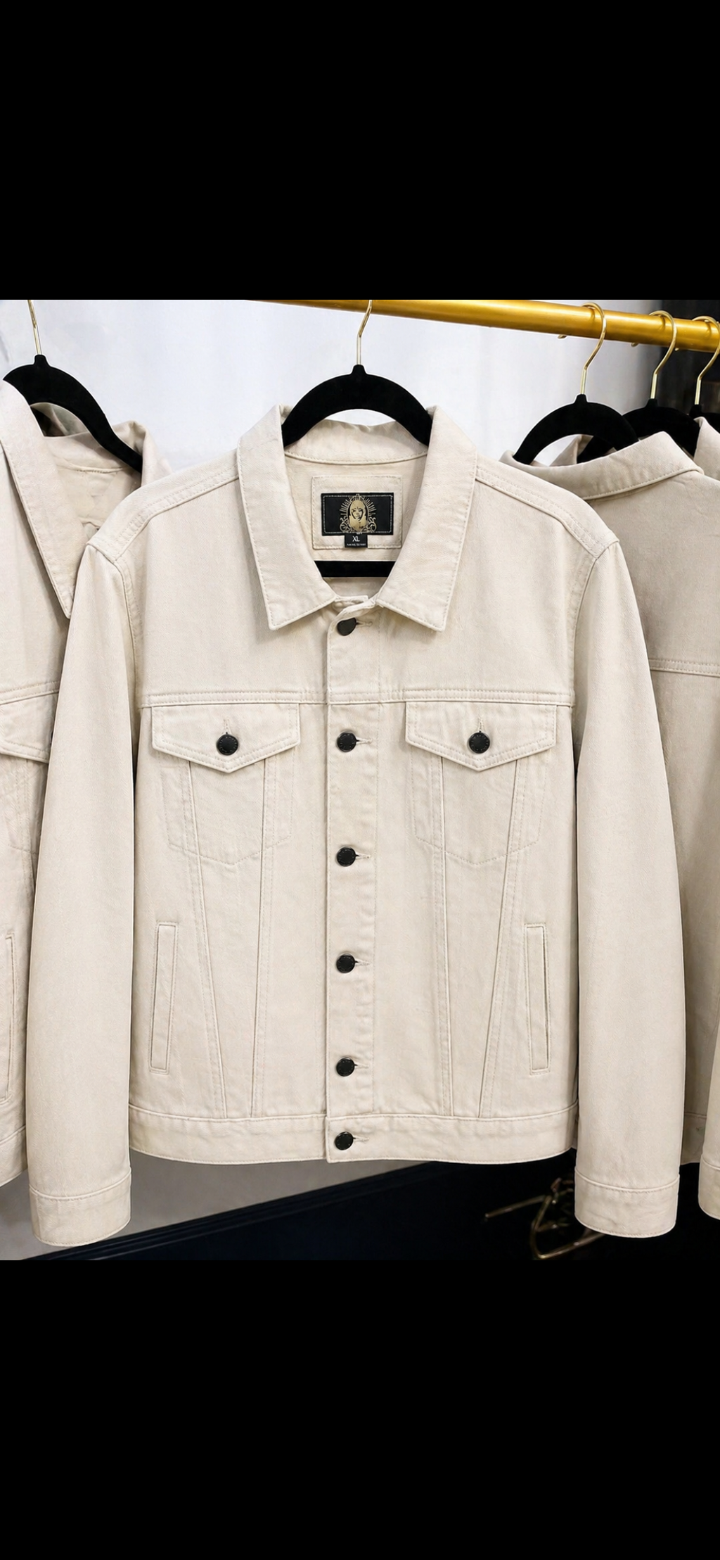 EVE PRIVATE COLLECTION - Men's House Crest Creme Denim Jacket