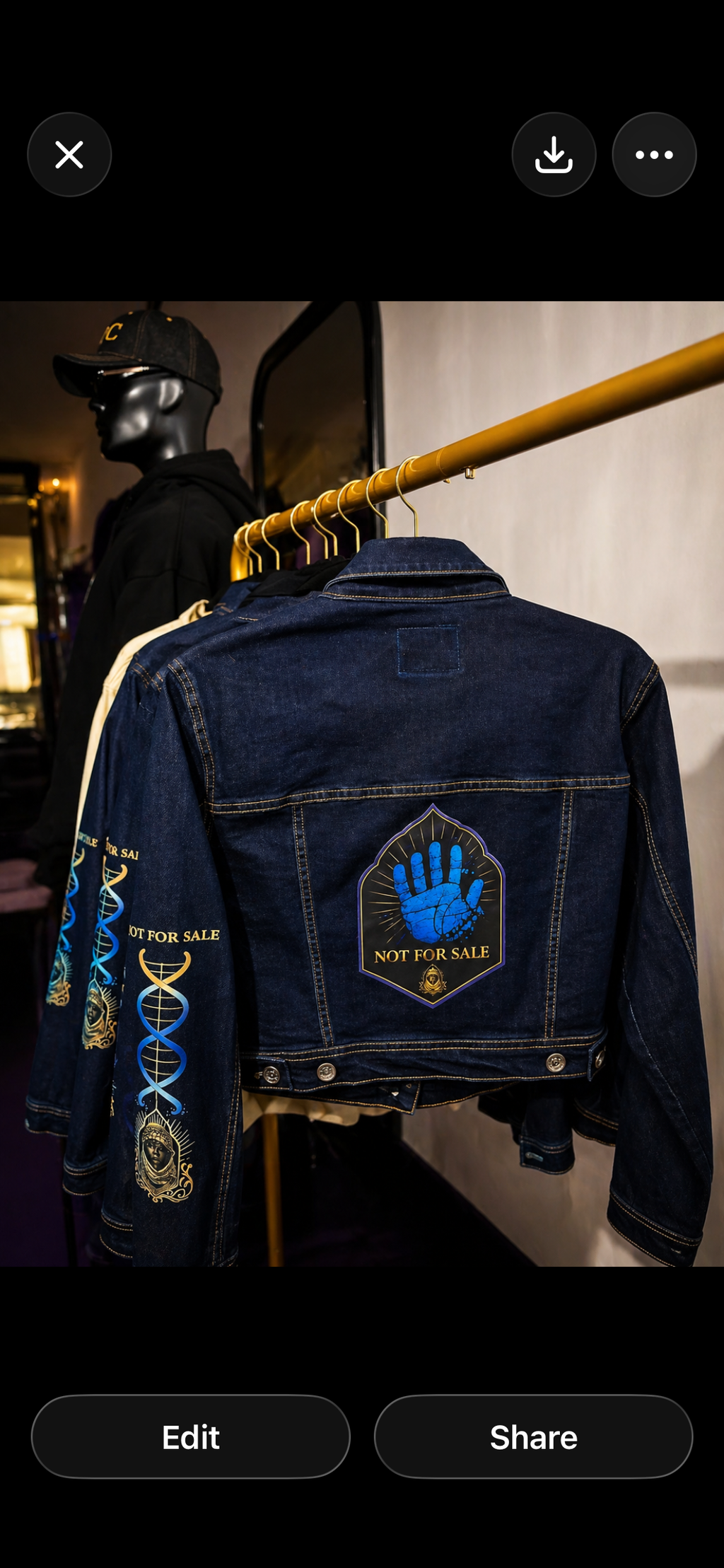 EVE PRIVATE COLLECTION - Women's "NOT FOR SALE' Cropped Denim Jacket