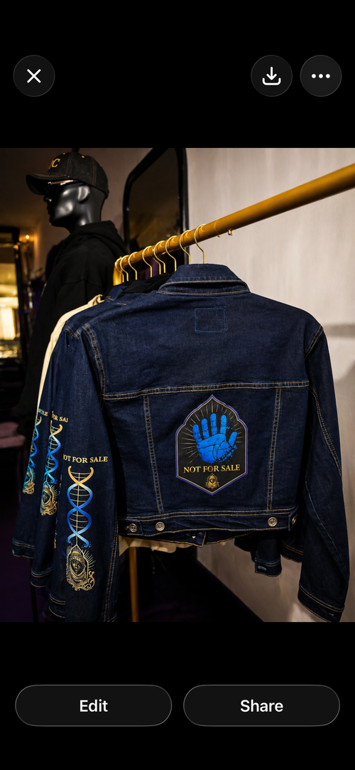 EVE PRIVATE COLLECTION - Women's "NOT FOR SALE' Cropped Denim Jacket