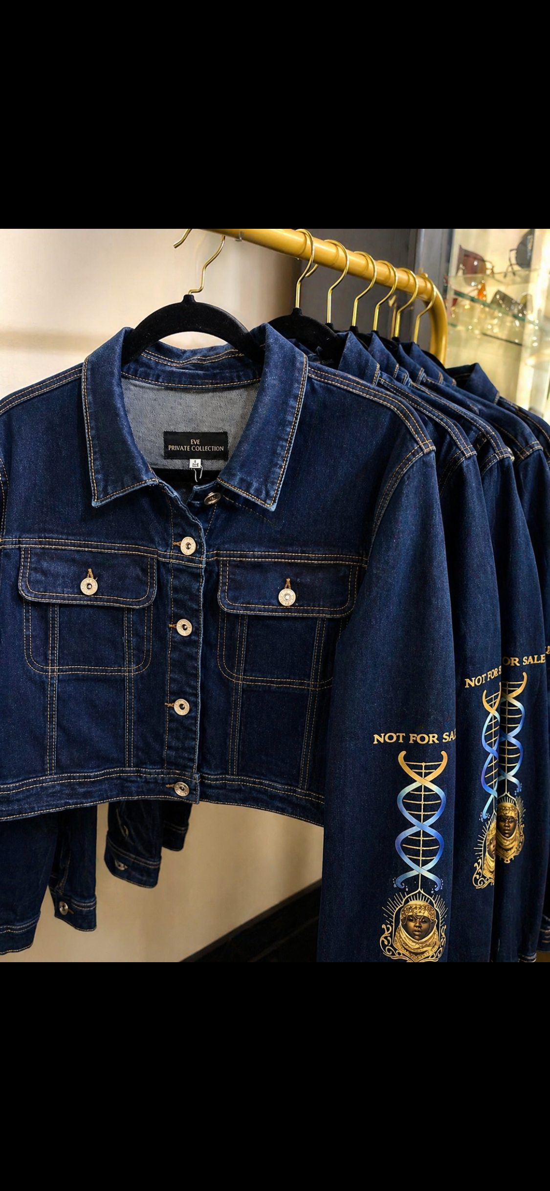 EVE PRIVATE COLLECTION - Women's "NOT FOR SALE' Cropped Denim Jacket