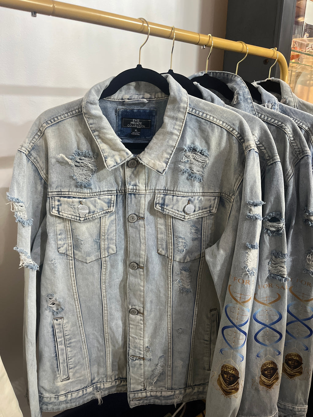 EVE PRIVATE COLLECTION - Men's "NOT FOR SALE" Distressed Denim Jacket